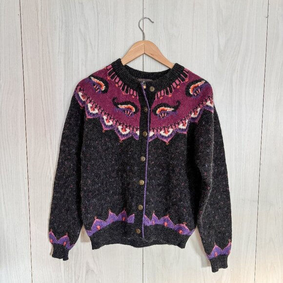 Woolrich Sweaters - Woolrich Vintage Gray Handframed Long Sleeve Button Wool Mohair Blend Sweater